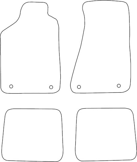Set Velour Floor Mats Audi 80 B4 1991-1995 Red Edging