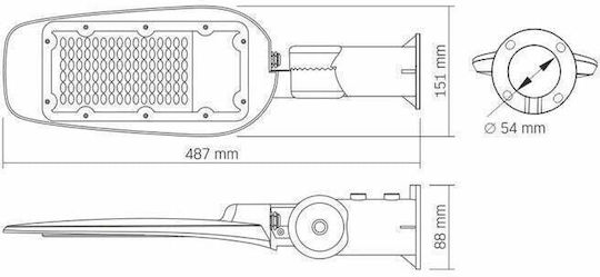 Videx Αδιάβροχος LED Προβολέας 50W Студено бяло 5000К με Τηλεχειριστήριο IP65