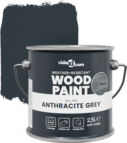 vidaXL Wood Paint Gray 2.5lt 4008539