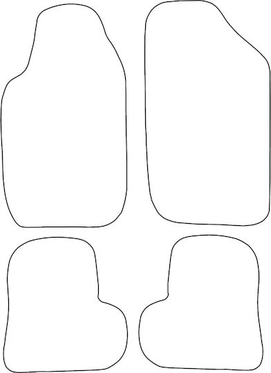 Set Velour Car Mats Matching Peugeot 206 1998-2009 Blue Edging