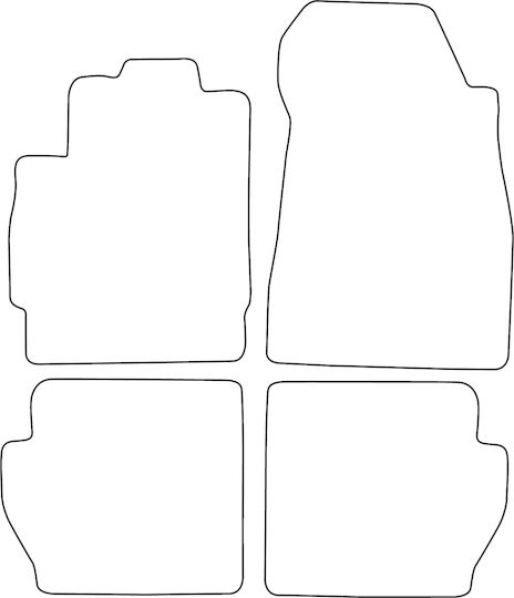 Set Velour Floor Mats Fitting Mazda 2 Ii 2007-2014 Black Edging