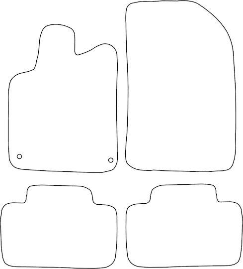 Set Velours Fußmatten Für Peugeot 407 2004-2011 Schwarz Kante