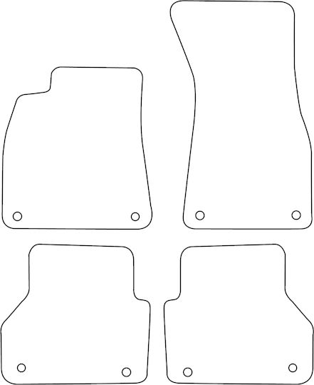 Set Velour Mats Fitting Audi A7 Ii 2018 Black Edging