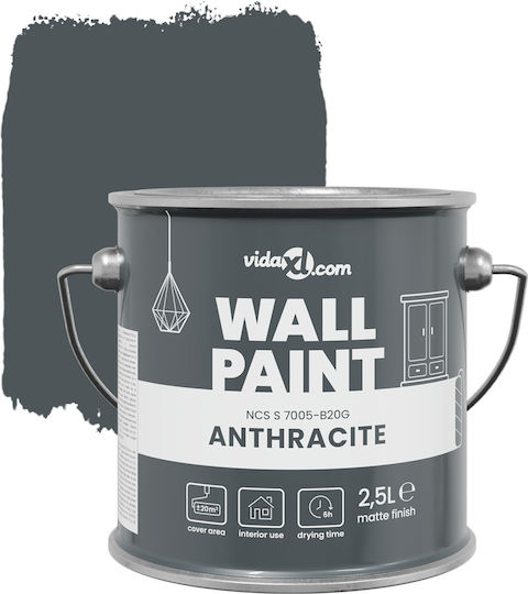 vidaXL Plastic Hidrocolor pentru Utilizare Intern Anthracite 2.5lt