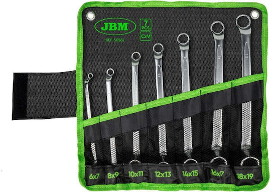 Set 7 Ring Wrenches Angle Jbm