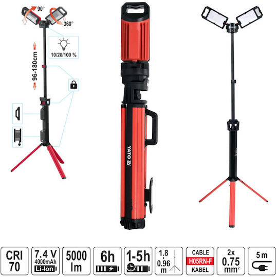 Yato Battery Jobsite Light LED with Brightness up to 5000lm
