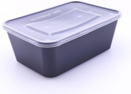 Plastika THrakis Disposable Plastic Tableware for Hot / Microwave Safe 750ml Black 50pcs