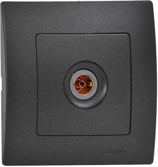 Priză TV de trecere Lillium Negru Mat Makel 32054007