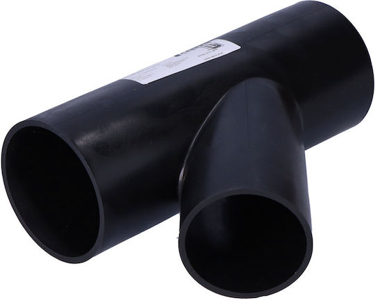 Pehd 90x75/45 Abgewinkelter T-Stück Schwarz Polyethylen Drainage