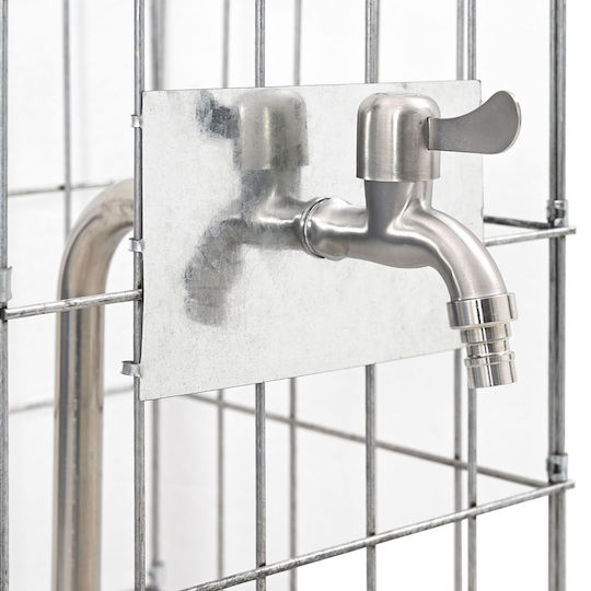 vidaXL Gabin Box pentru Împrejmuire Grădină din Oțel 100x25x25buc 1buc Silver
