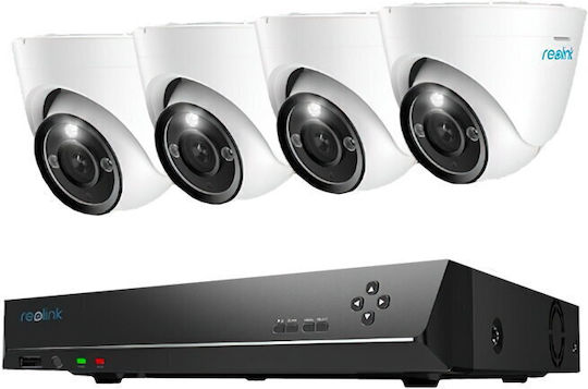Reolink Surveillance System 4 Cameras Cameras IP 12MP with Recorder NVR & Hard Disk 2TB