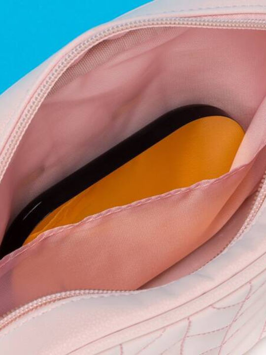 Pink Travel Makeup Bag Made Eco Leather Wrist Strap Peterson
