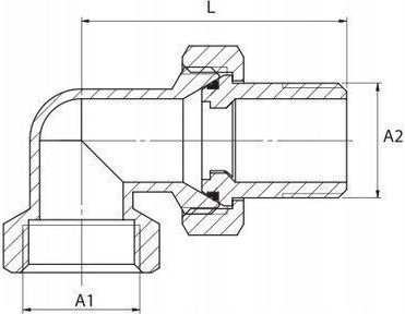 Diamond Βάνα / Διακόπτης Γωνιακός 1/2" Αρσενικό/Θηλυκό