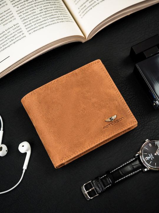 Leather Men's Wallet with RFID Brown