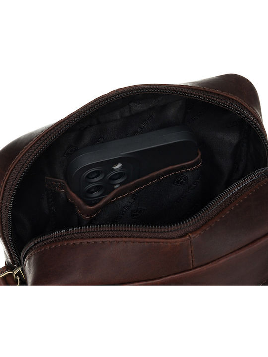 Piele Geantă pentru bărbați De umăr / tip crossbody Maro