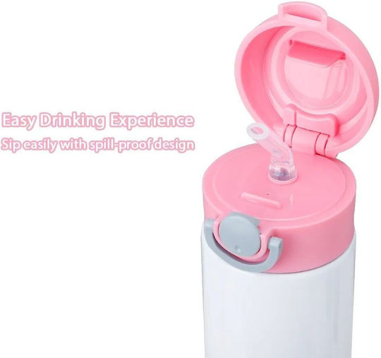 Koupakoupa Labubu Rosa Kinder Trinkflasche Rostfreier Stahl mit Stroh 500ml