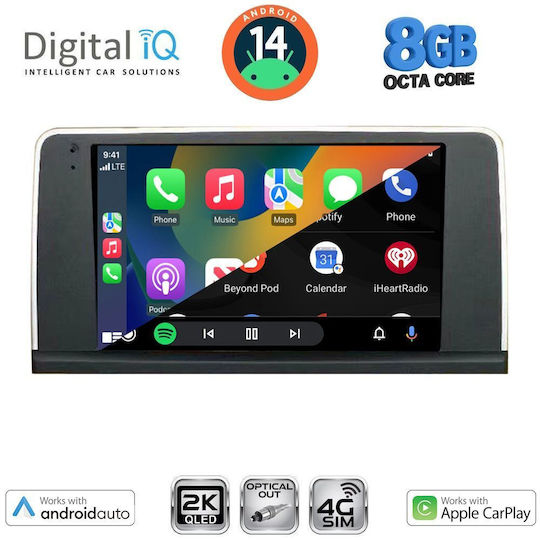 Digital IQ Car Audio System for BMW X3 (F25) 2011-2013 (Bluetooth/USB/WiFi/GPS/Apple-Carplay/Android-Auto) with Touch Screen 9"