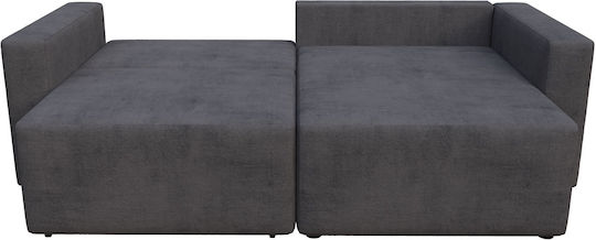 Silber Ecke Sofa Bett mit Umkehrbarer Winkel & Stauraum Dunkelgrau 245x148x94cm