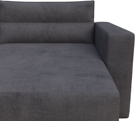 Silber Ecke Sofa Bett mit Umkehrbarer Winkel & Stauraum Dunkelgrau 245x148x94cm