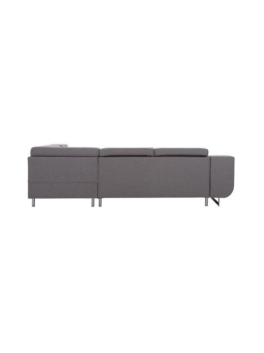 Encore Colțar Canapea Pat cu Colțul din Dreapta și Spațiu de Depozitare Gri 285x205x90cm