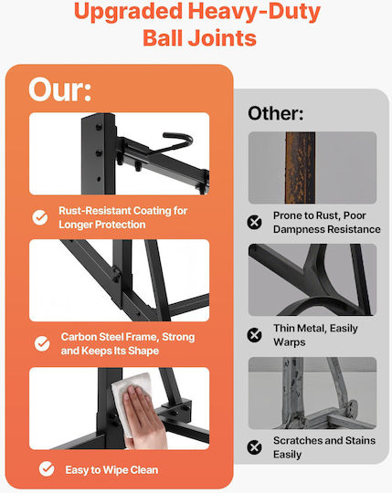 Vevor Freestanding Bike Rack Max 5 Bikes Bicycle Organizer Standing Bike Rack