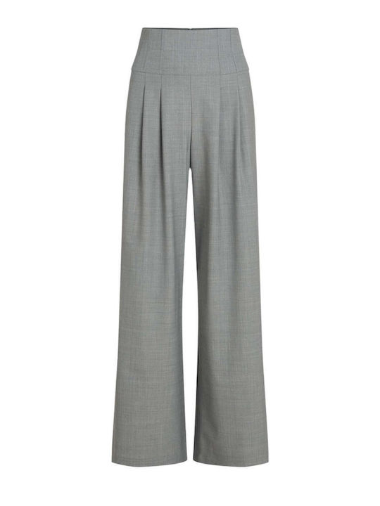 Damen Stoff Hose in Weiter Linie Gray