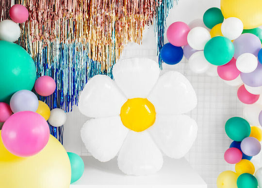 Composition with 50 Balloons Foil White Jumbo 103cm