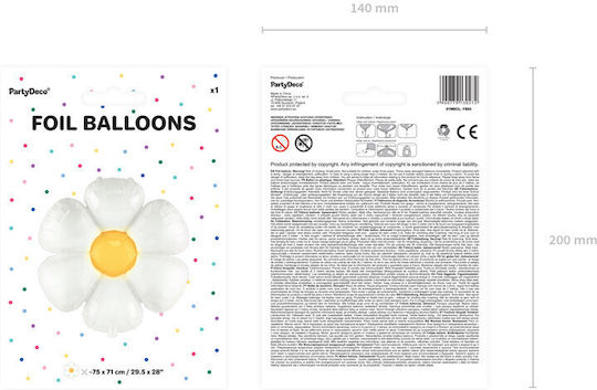 Composition with 50 Balloons Foil White Jumbo 103cm