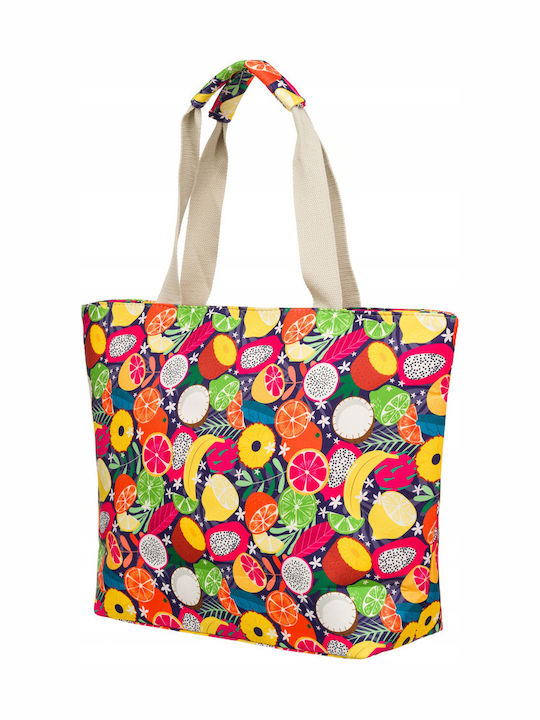 Large Women's Shopper Bag Fruit Motif