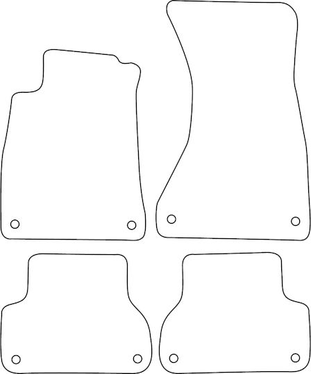 Set Velour Car Mats Matching Audi A5 II F5A Sportback 2016-2020 Black Edging