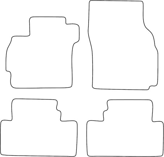 Set Covorașe Velur Potrivite Pentru Mazda Premacy Ii 2005-2010 5 Locuri Margine Albastră