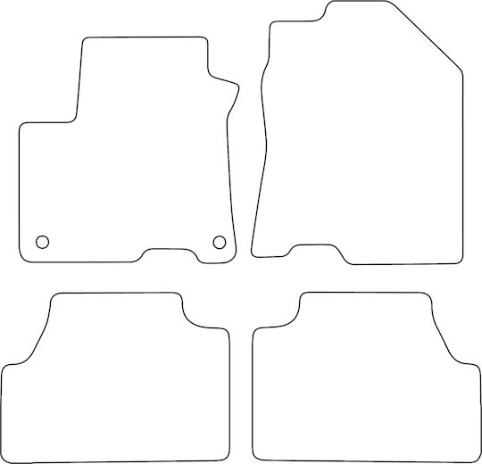 Set Covorașe Velur Compatibile Hyundai Kona Electric I 2018-2023 Margine Roșie