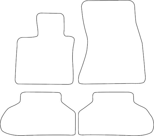 Set Velours Fußmatten Für Bmw X6 F16 Serie 2014-2019 Schwarz Kante