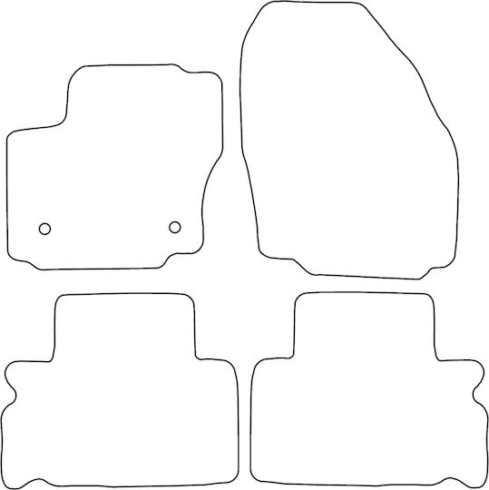 Moltico Σετ Μπροστινά και Πίσω Πατάκια Universal 4τμχ Ford S-Max / Edge 2010-2014 Μπλε