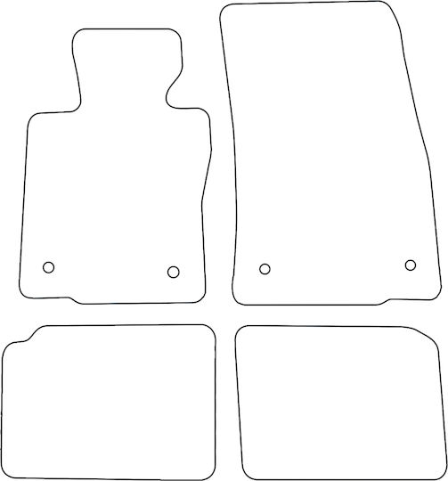 Moltico Satz Vorder- und Hintermatten Universal 4Stück aus Teppichboden Mini Paceman Ford Kante 2012 Blau