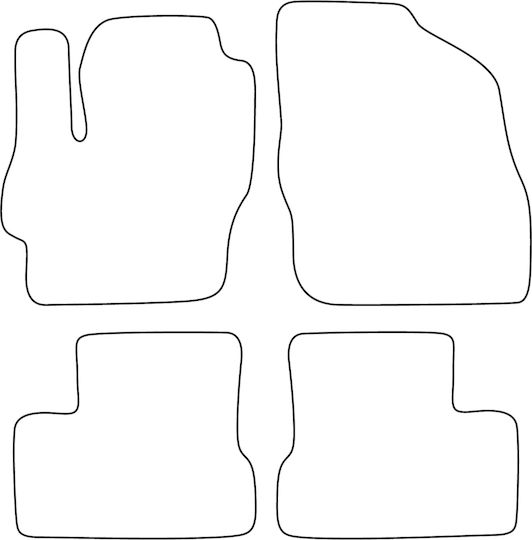 Moltico Set of Front and Rear Mats Universal 4pcs Ford Edge Mazda 3 2009-2013 Black