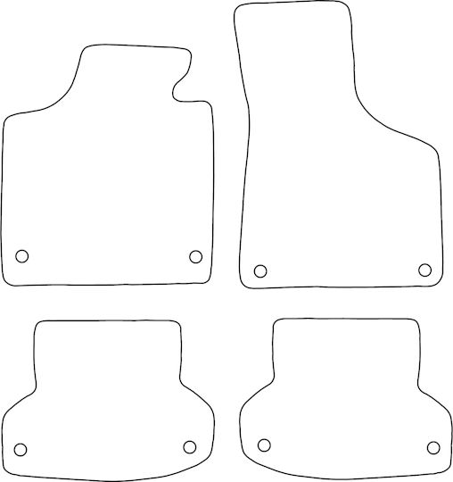 Moltico Set Covorașe Față și Spate Universal 4buc din Covor Audi RS3 Ford Margine 2003-2013 Negre
