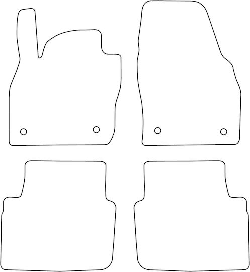 Set Covorașe Velur Potrivite Skoda Kamiq 2019 Margine Albastră