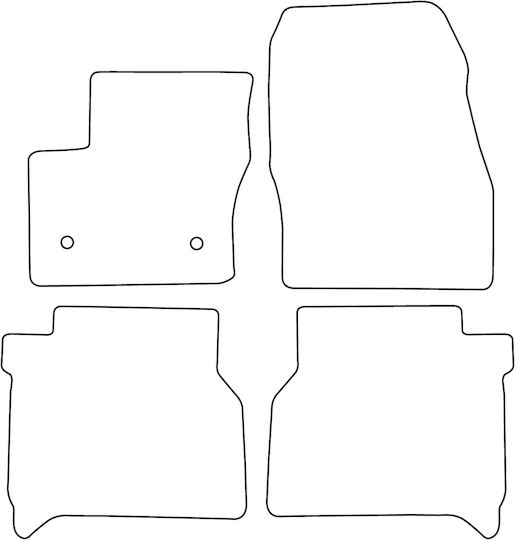 Velour Mat Set Compatible Ford Tourneo Connect 2013-2022 5-seat Red Edging