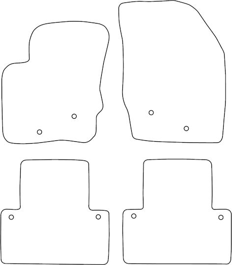 Set Velour Car Mats Fitting Volvo XC90 I 2002-2014 Black Edging