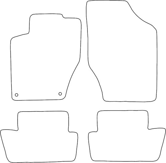 Set Velour Car Mats Matching Citroen DS4 2011-2015 Black Raised Sides