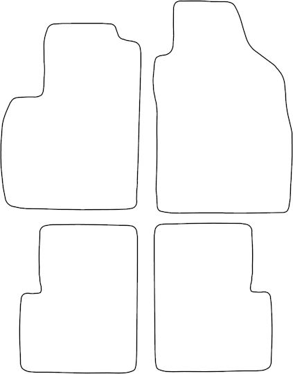 Set Covorașe Velur Potrivire Fiat 500 2007 Margine Roșie
