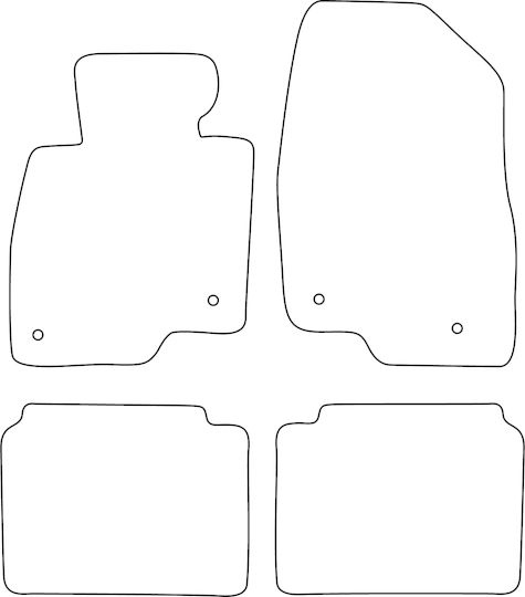 Moltico Satz Vorder- und Hintermatten Universal 4Stück aus Teppichboden Ford Kante Mazda 6 2013 Blau