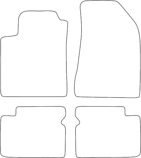 Moltico Universal Auto Fußmatten Satz Vorder- und Rückseite 4 Stück Fiat Bravo 2007-2014 Schwarze