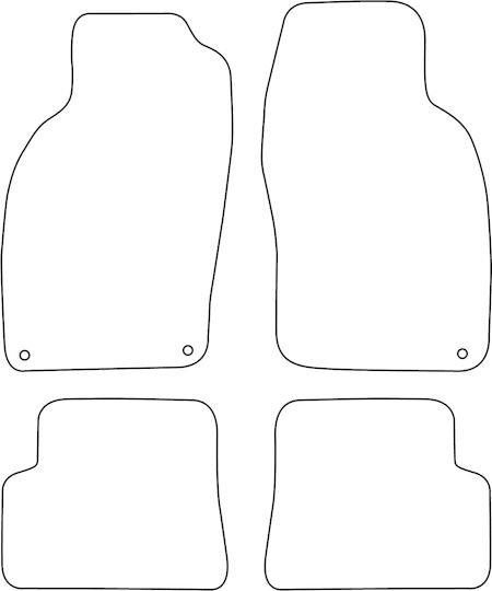Moltico Universal Car Mats Set Front and Back 4 Pieces Mini Cabrio Saab 9-3 1998-2002 Black