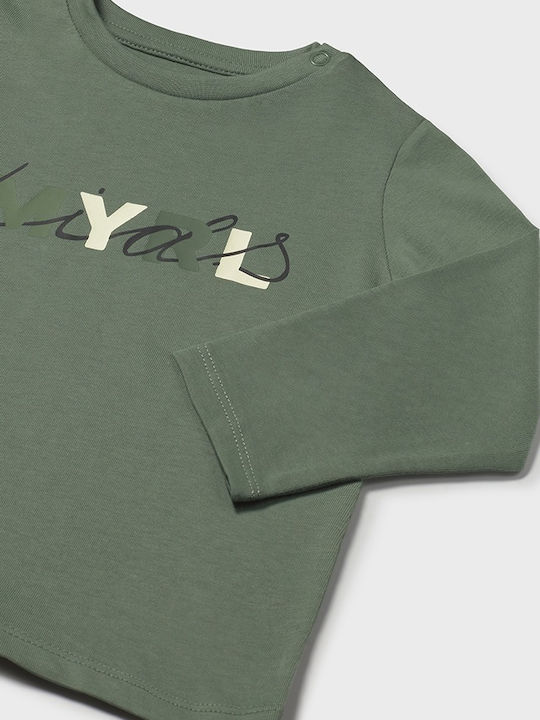 Kids Long-Sleeved Green Basic Blouse