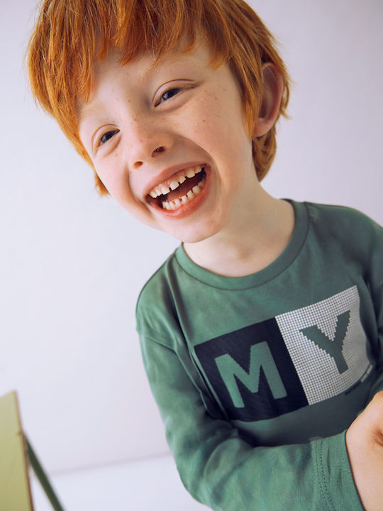 Kids Long-Sleeved Green Top Basic
