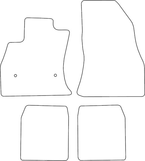 Set Velour Car Mats Matching Fiat 500L 2012 Blue Edging