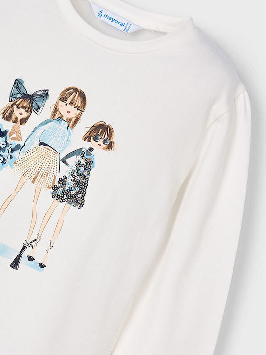 Kids' Shirt Long Sleeve Cream-light blue