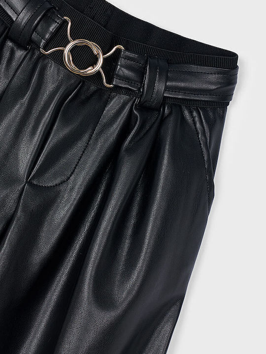 Kids' Leather Pants Black
